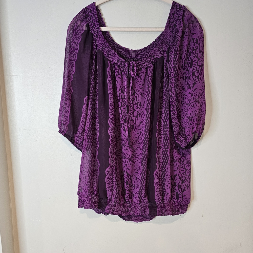Massimo Purple Lace Blouse